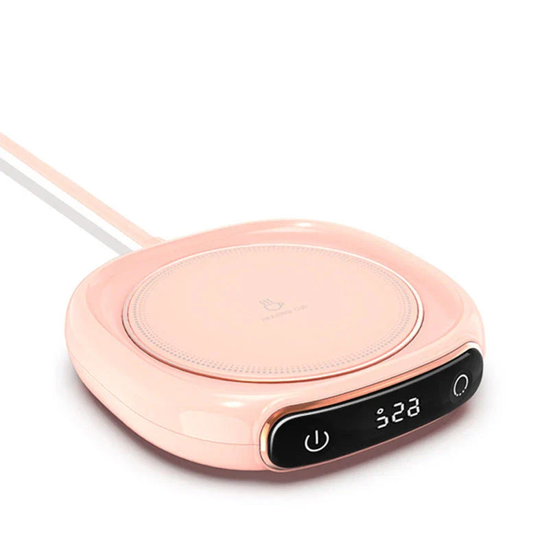 Sleek cordless coffee mug warmer keeps hot drinks at perfect temperature for hours