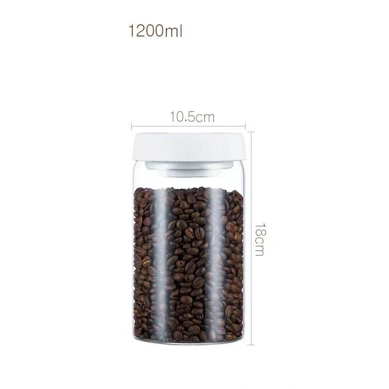 Premium glass airtight coffee canister set with vacuum seal technology for preserving freshness of coffee beans and other dry goods