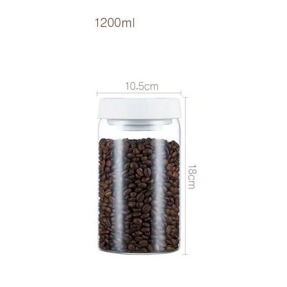Premium glass airtight coffee canister set with vacuum seal technology for preserving freshness of coffee beans and other dry goods