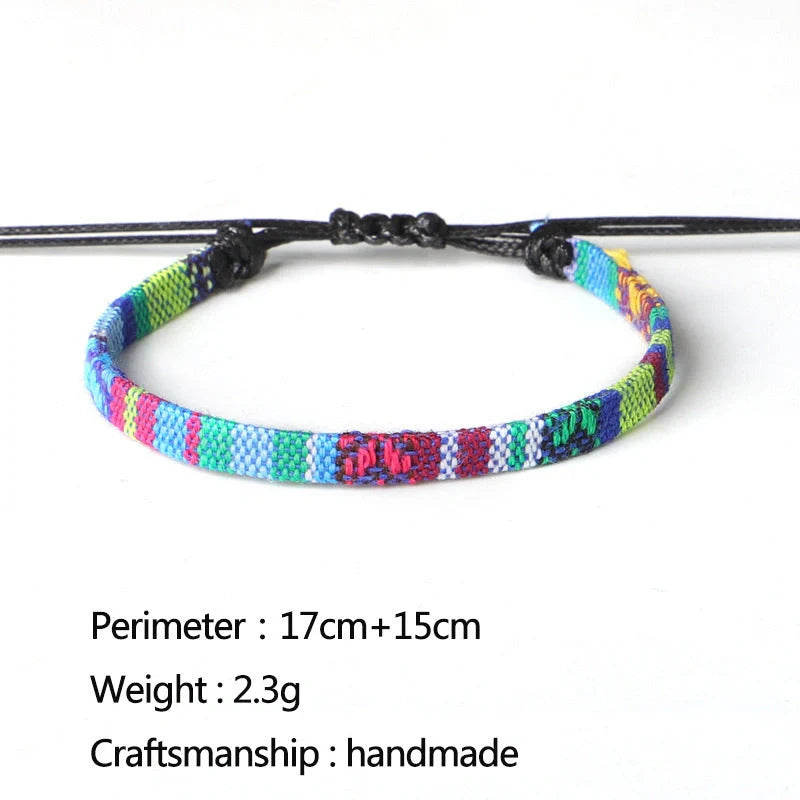 Hand Woven Rainbow Colour Anklet Bohemian Style