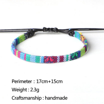 Hand Woven Rainbow Colour Anklet Bohemian Style