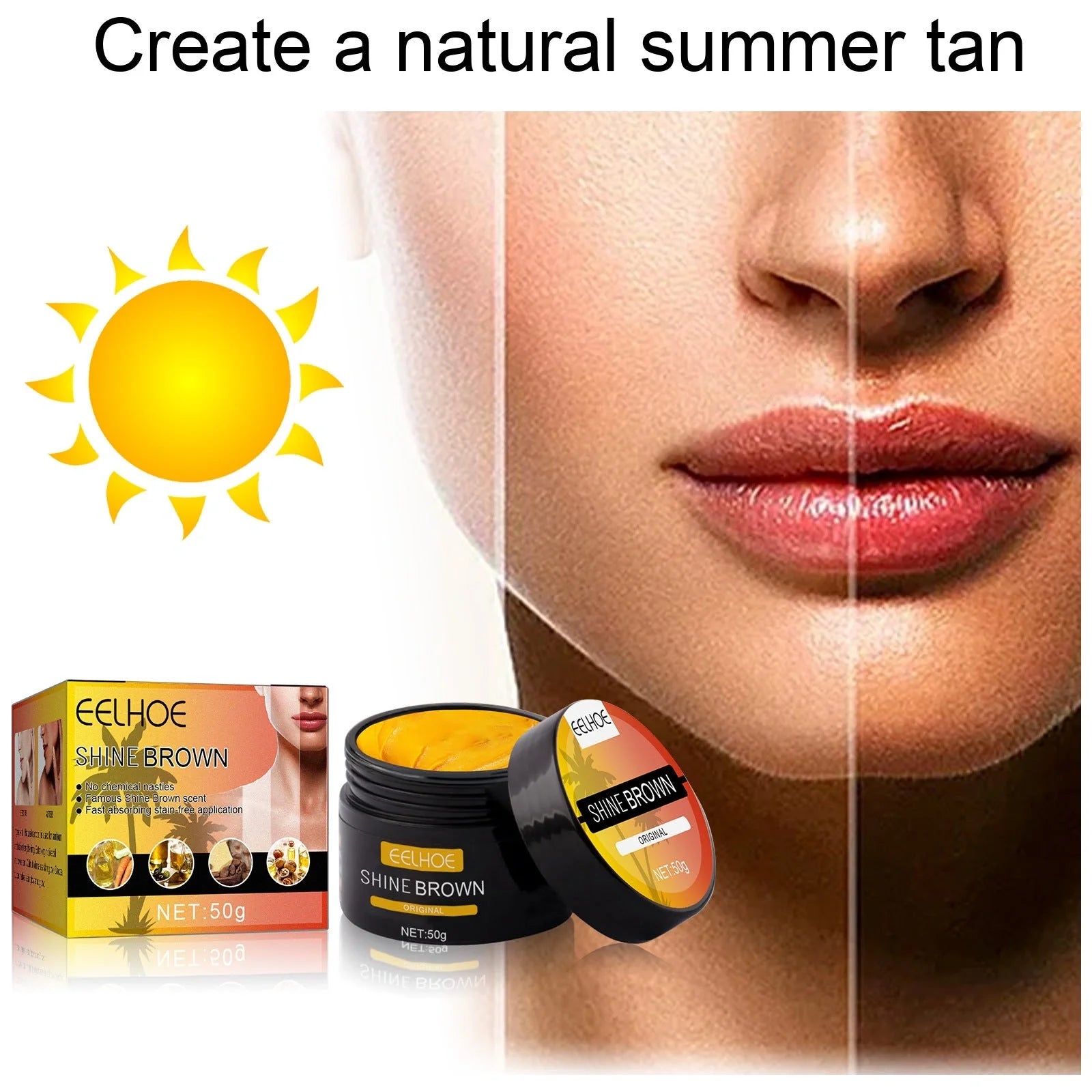 Wheat Complexion Body Tanning Moisturising Cream 50g compact size