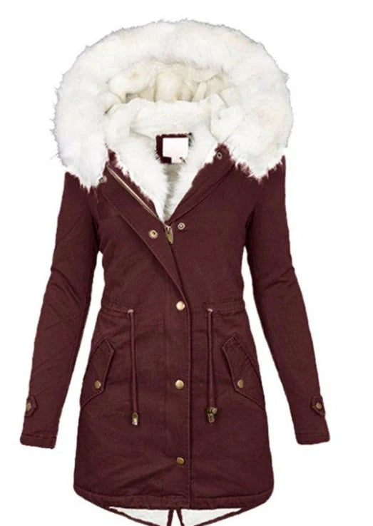 Women's lightweight padded jacket with white collar in various colours