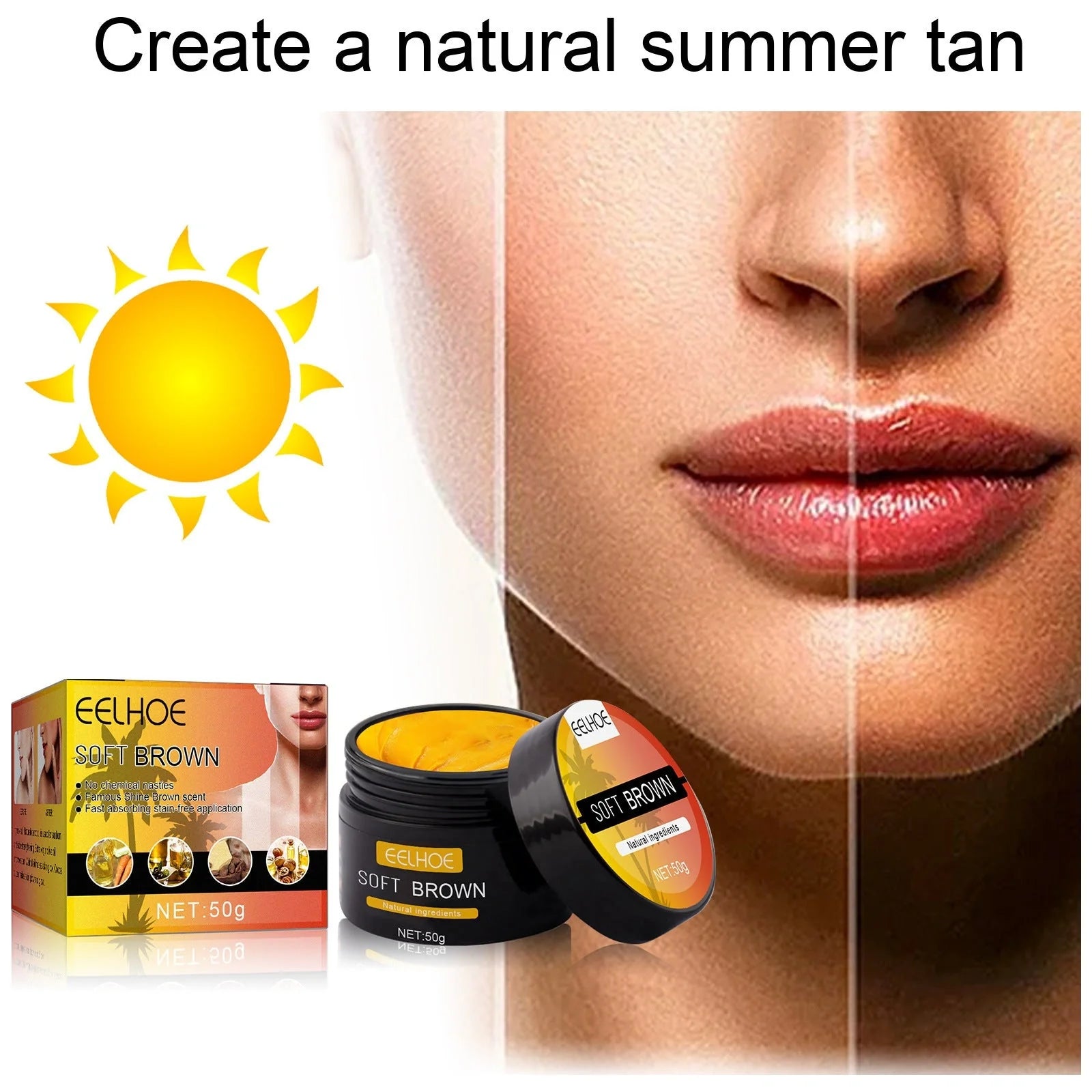 Wheat Complexion Body Tanning Moisturising Cream 50g compact size