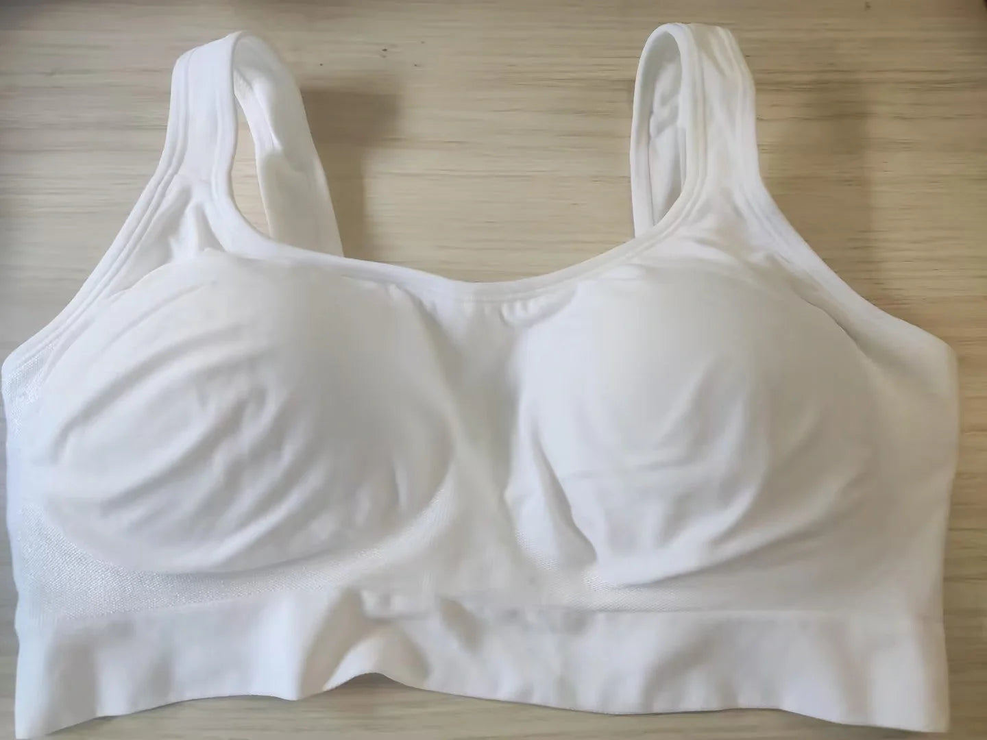 Plus-size S-3XL Nylon ShaperBra in white, black, and skin tone with rear three row buckle