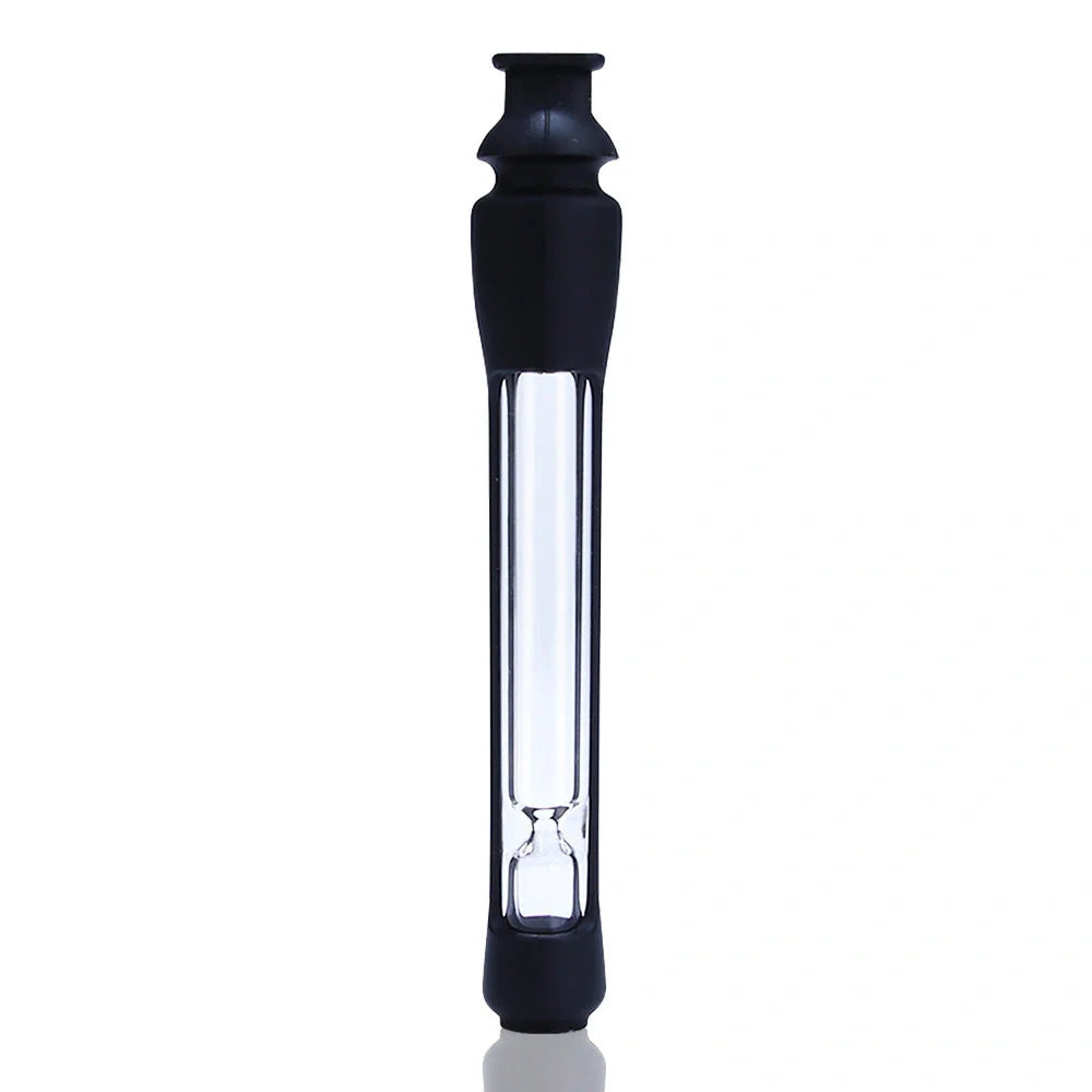 Modern portable glass pipe in various colours, compact and lightweight design