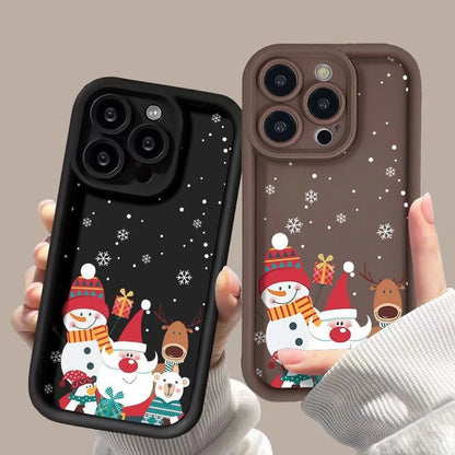 Santa Claus themed frosted shockproof silicone iPhone case in multiple colours