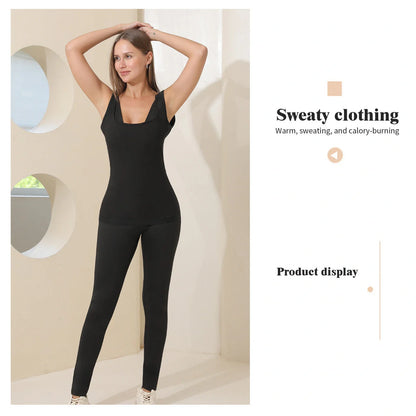 Women's black polyester sweatshirt for yoga and running, shapewear design