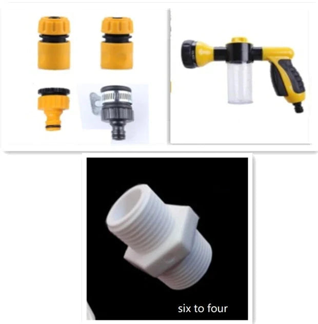 A premium high-pressure automotive foam sprayer with adjustable 8-in-1 spray settings for efficient car washing, garden maintenance, and household cleaning