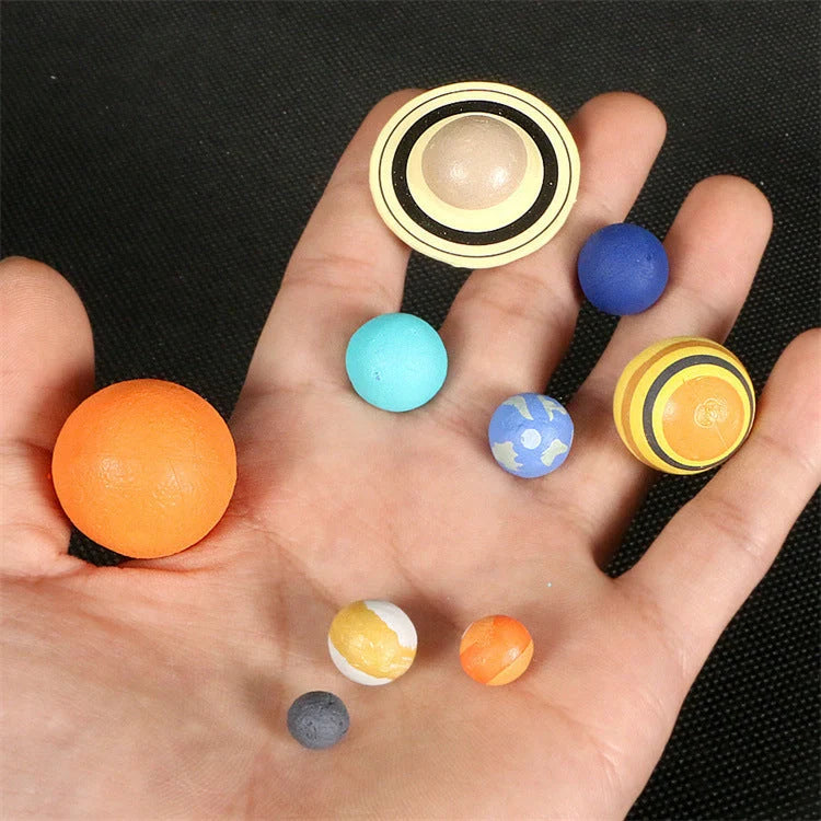 Wooden solar system model featuring all major planets for educational and decorative use