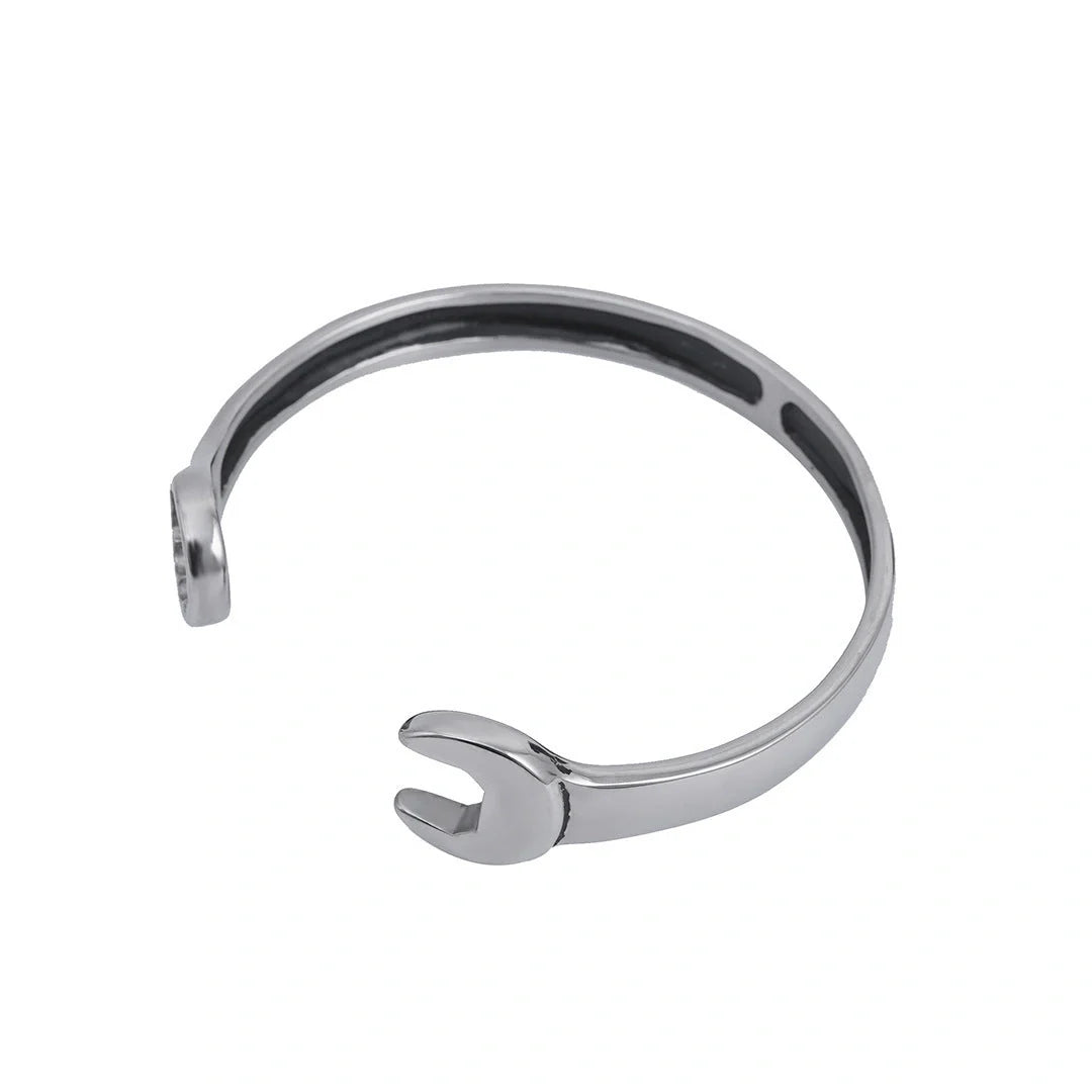 Stainless steel wrench screw bracelet with titanium finish