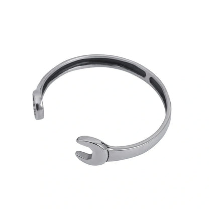 Stainless steel wrench screw bracelet with titanium finish