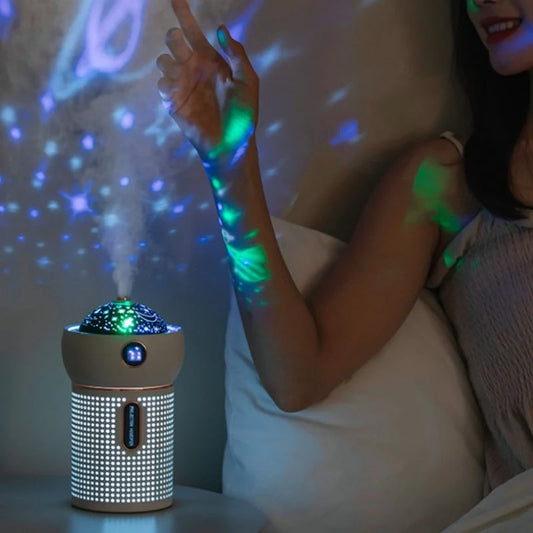 Compact projector humidifier with night light feature for student dormitories