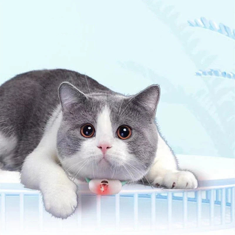 Smart Laser Teasing Cat Collar with adjustable fit and USB charging