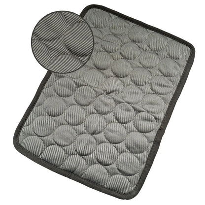 Pet Summer Portable Ice Silk Cooling Pad in various colors and sizes
