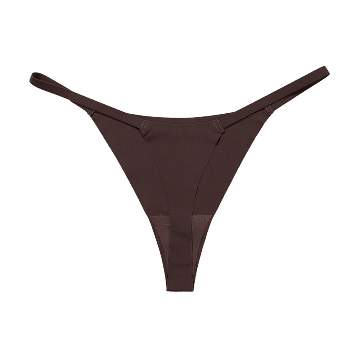 Low waist ice silk seamless T-back female underwear set in multiple colours
