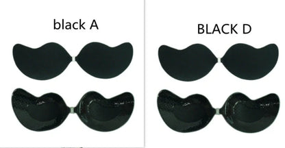 Lala Goddess Mango Cup deep V invisible bra in black and flesh colors