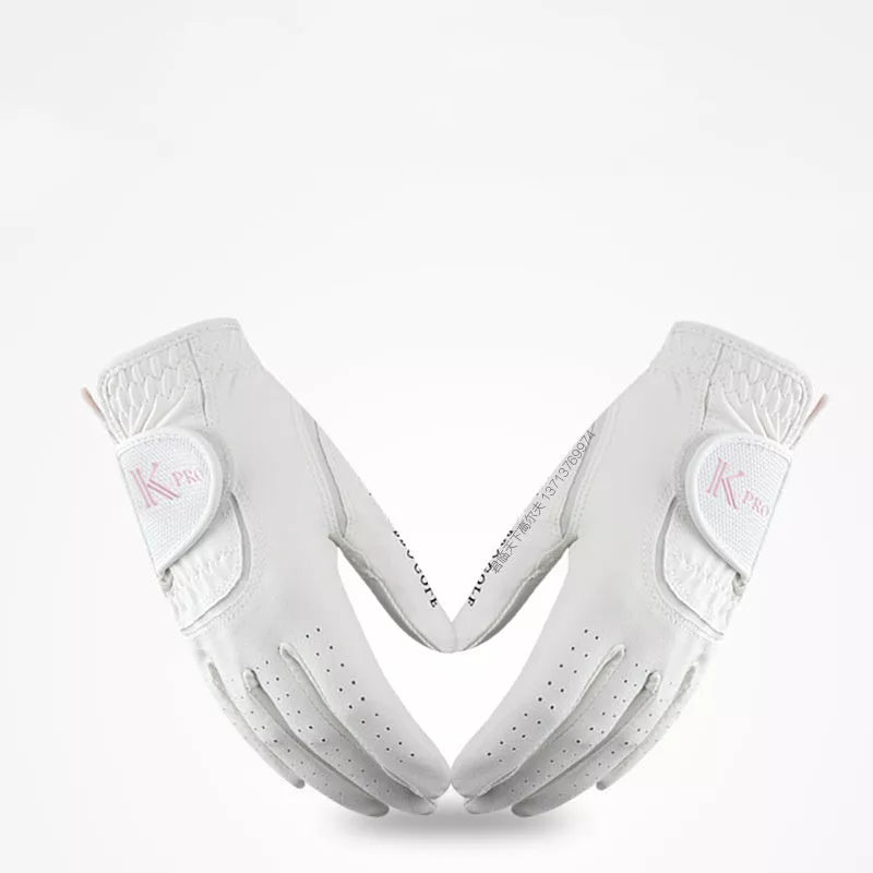 Women's microfiber golf gloves with anti-skid palm and breathable design