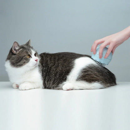 Floating Massage Pet Needle Comb for cat grooming in orange pink and baby blue