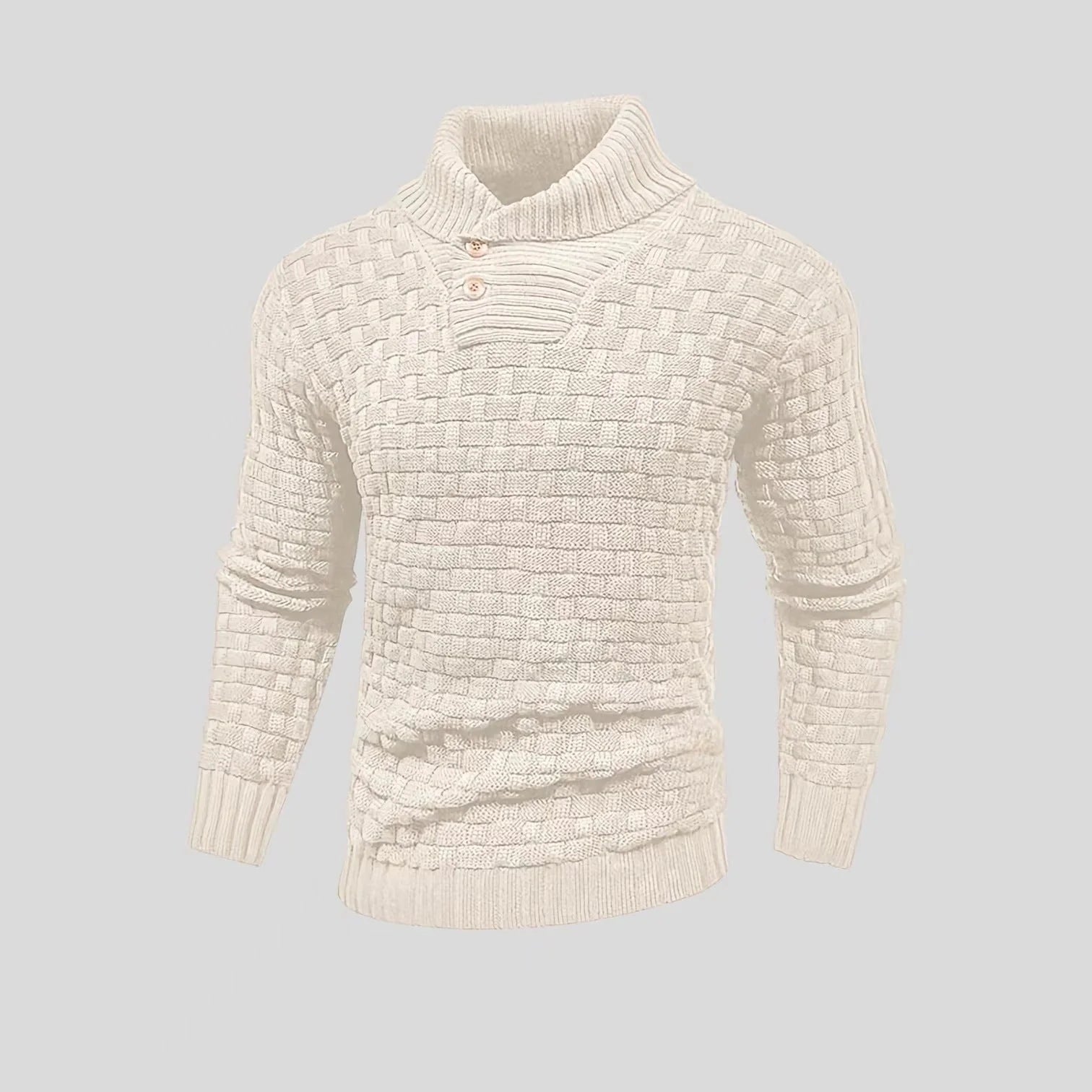 Men's slim button turtleneck sweater in various colours for stylish winter wear