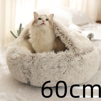 Cozy and comfortable 2-in-1 pet bed for cats and dogs, featuring plush, warm, and soft materials