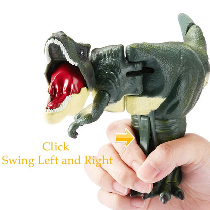 Green battery-free telescopic spring swing dinosaur toy for children