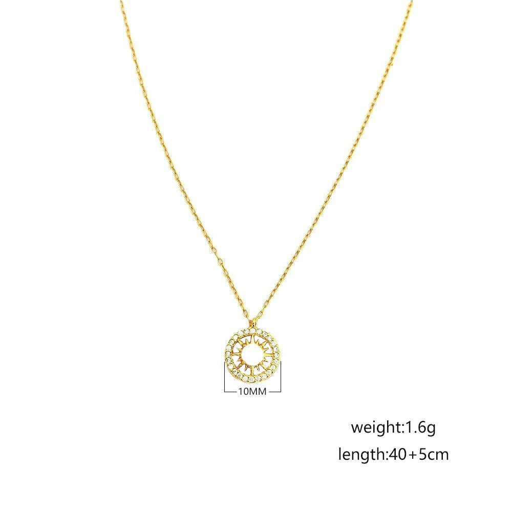 Celtic Moon and Sun Necklace in silver with opal accents, elegant fashion jewelry