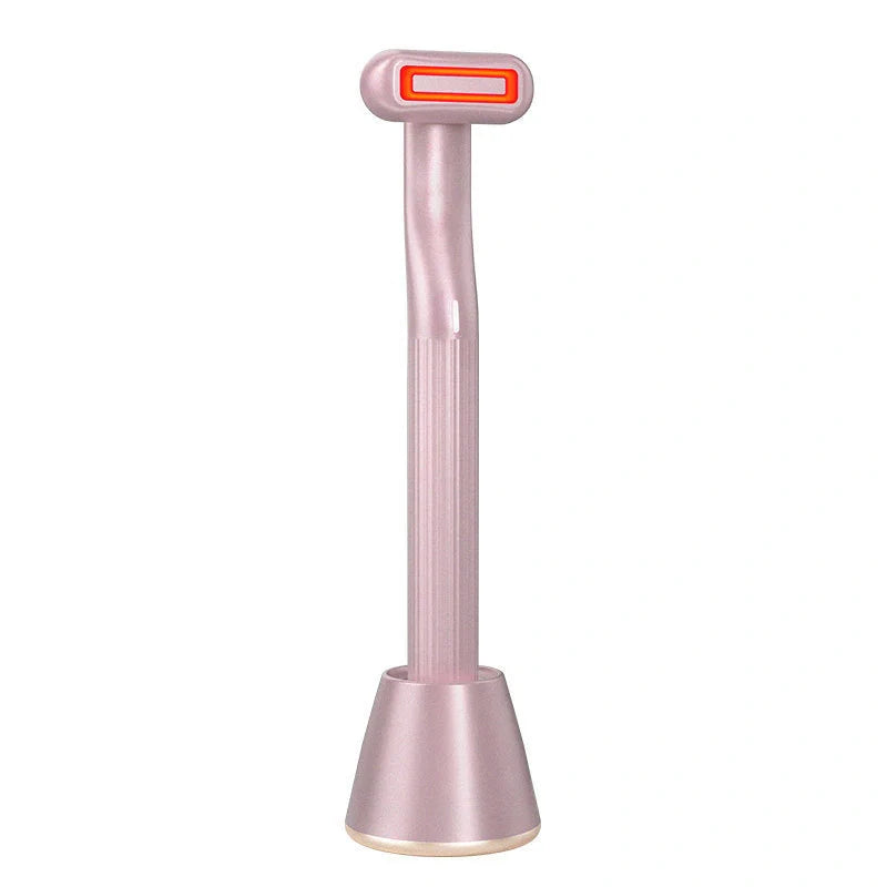360 Degrees Rotary Eye Massage Wand with Red LED Light and Therapeutic Warmth for skincare