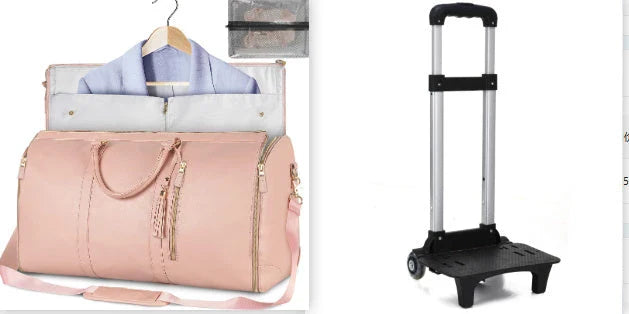 Versatile travel duffel bag for women with waterproof and foldable design, available in various color options