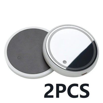 Colorful car cup holder with LED light-up coaster, solar and USB charging, and non-slip surface for ambient lighting in the car