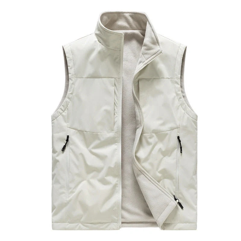 Men's double-sided fleece winter vest in various colours