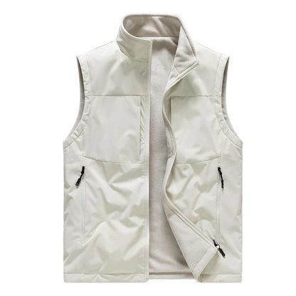 Men's double-sided fleece winter vest in various colours