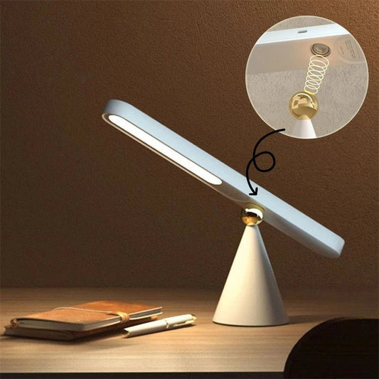 Elegant wireless reading lamp with geometric design, touch controls, and USB charging for versatile home lighting