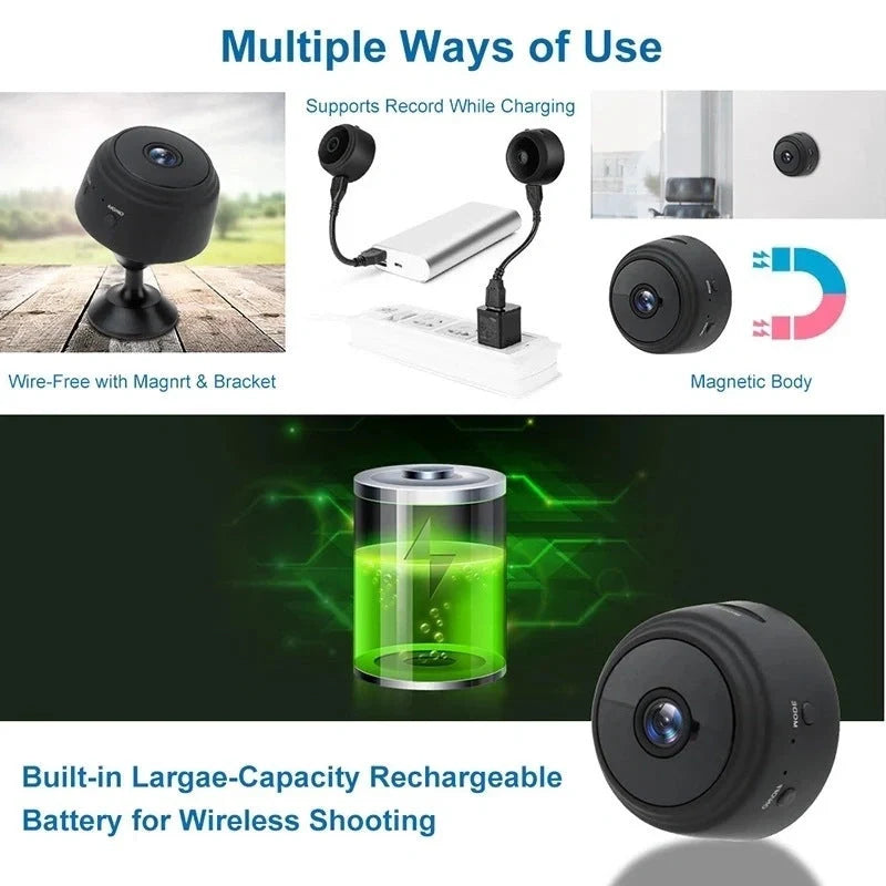 A9 Magnetic Suction Security Camera with HD and infrared night vision features