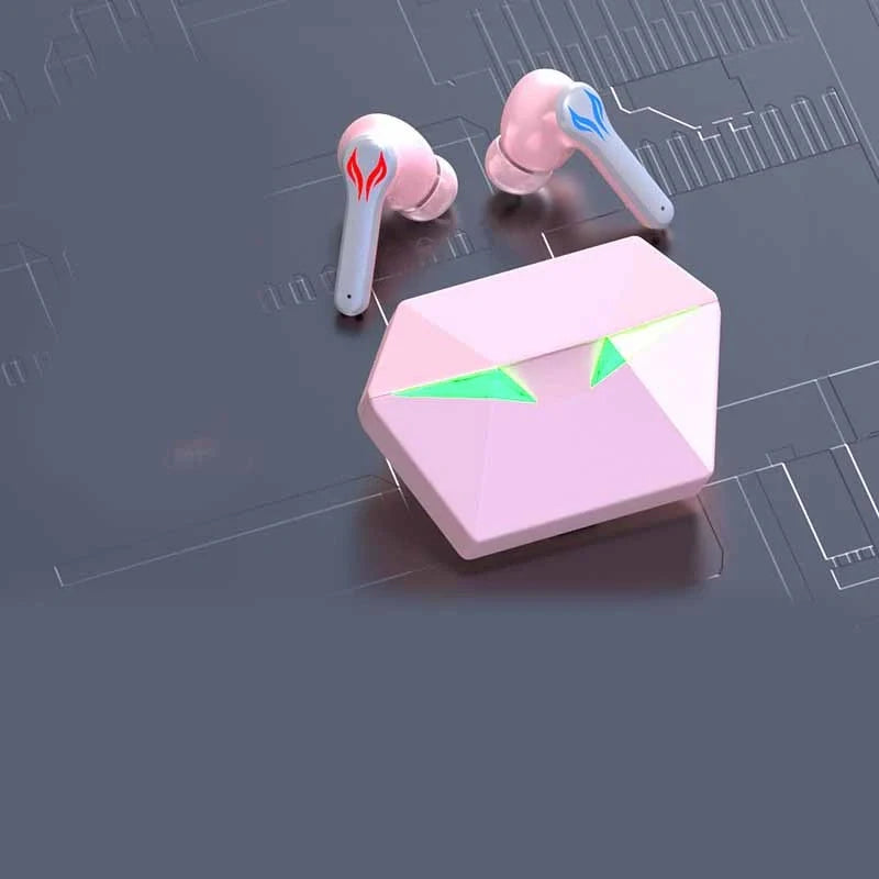 COJINMA J116 wireless earbuds in black, white, and pink with charging case