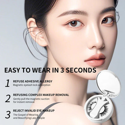 Magnetic false eyelashes with storage box, glue-free and natural-looking lash enhancement