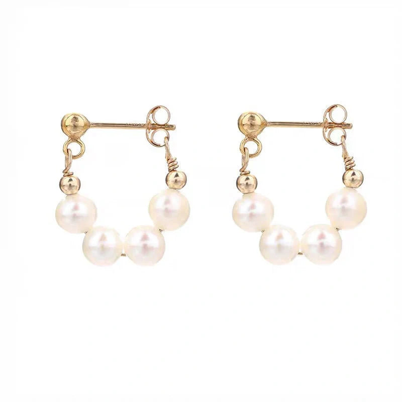 Elegant sterling silver pearl non-piercing clip earrings for women