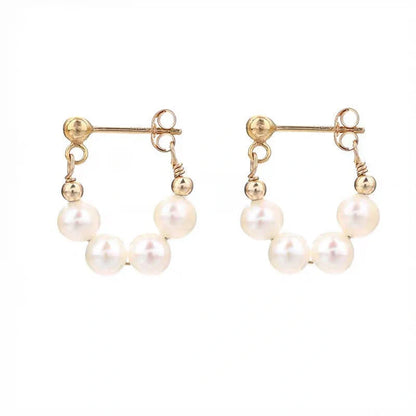 Elegant sterling silver pearl non-piercing clip earrings for women