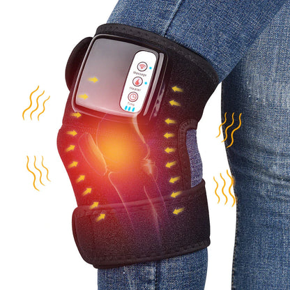 Premium Infrared Heating and Vibration Knee/Elbow Massager with adjustable straps, heat, and vibration therapy for pain relief and joint support