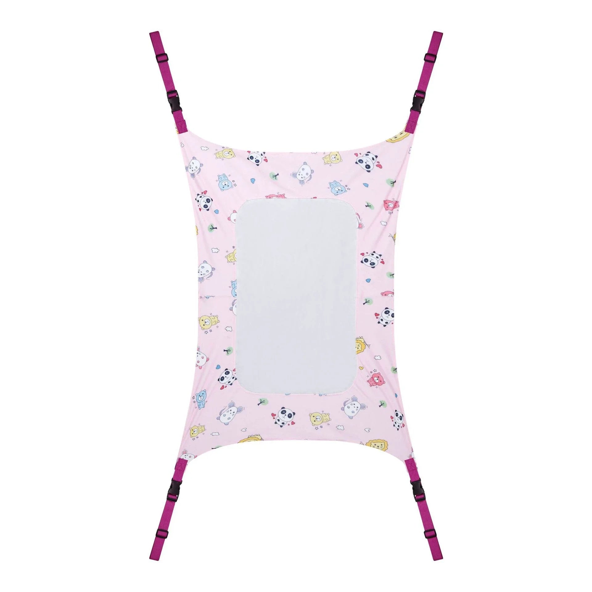 Portable baby crib hammock made of soft crushed velour in various colors to help reduce SIDS and flat head syndrome