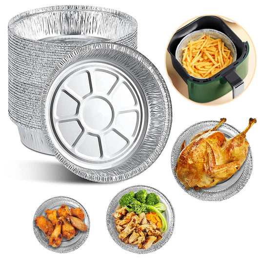 Premium disposable aluminum foil liners for air fryers, ovens, and grills - durable, non-stick, and easy to clean