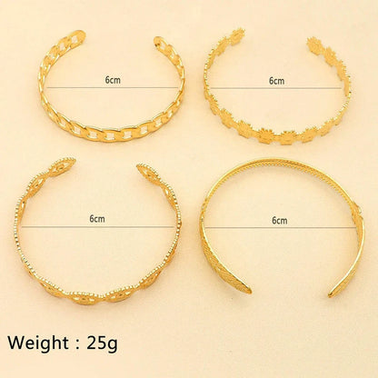Women's electroplated alloy flower chain leaf eye bracelet set in SL064-KC colour