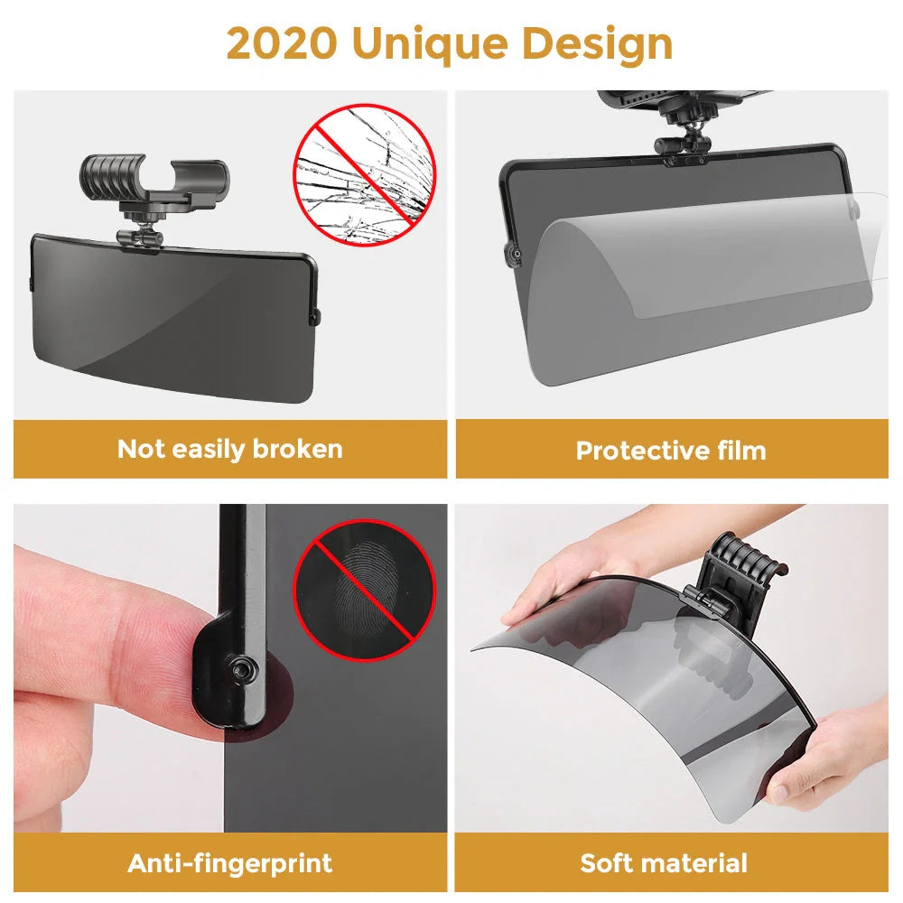 Polarized car sun visor with clear view and UV protection