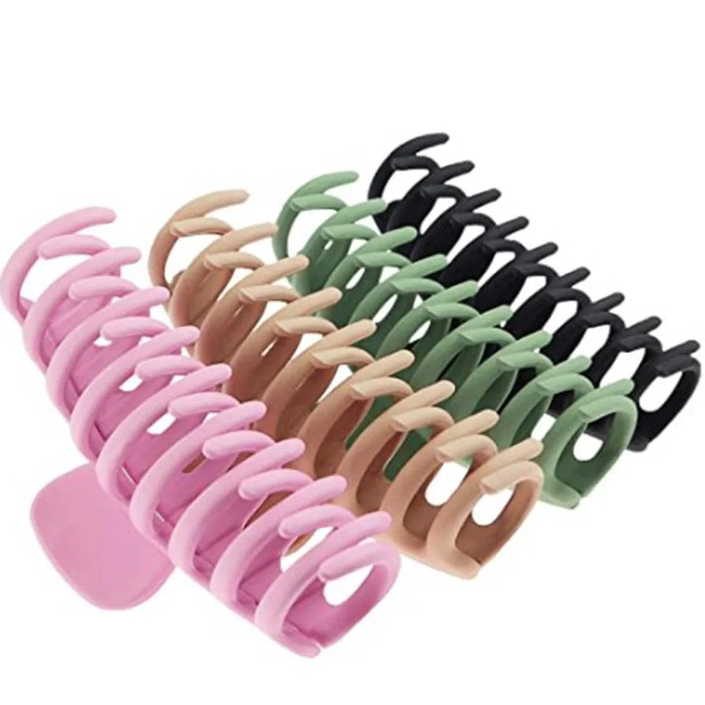 Candy-coloured plastic ponytail clip for showers and daily hair styling