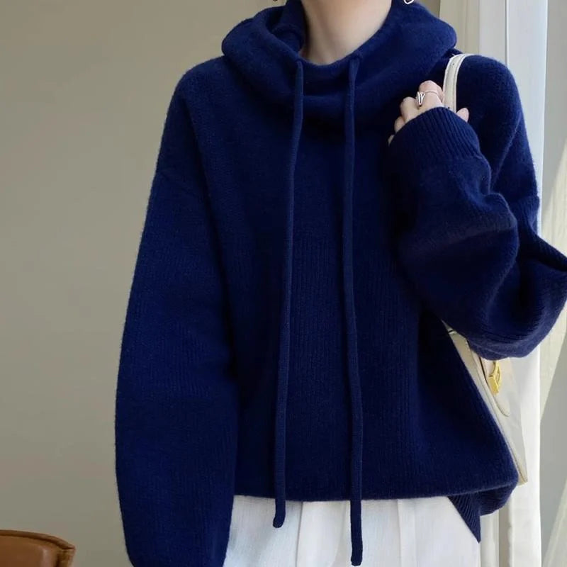 Women's thickened knit sweater in various colours for autumn and winter warmth