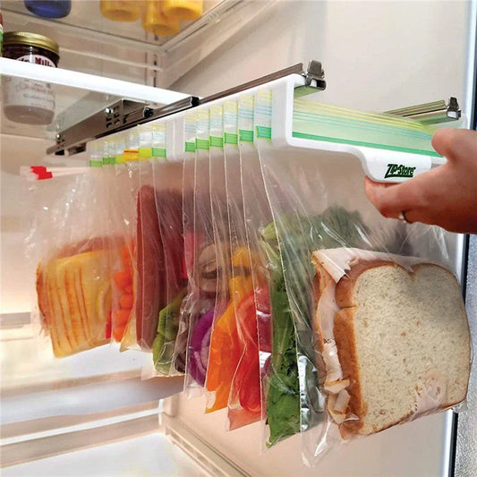Refrigerator Bag Organizer: Adjustable, Durable Fridge Storage Solution for Zippered Bags and Meal Prep Containers
