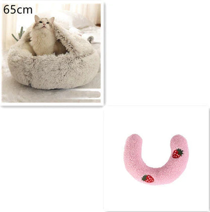 Cozy and comfortable 2-in-1 pet bed for cats and dogs, featuring plush, warm, and soft materials