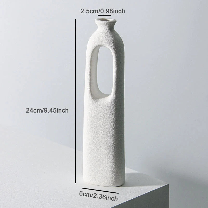Handmade European style ceramic vase with frosted finish for flowers