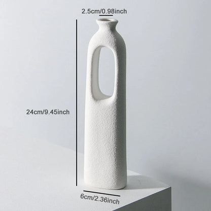 Handmade European style ceramic vase with frosted finish for flowers