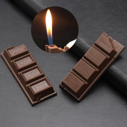 Chocolate-shaped torch lighter with bright colours and butane refill